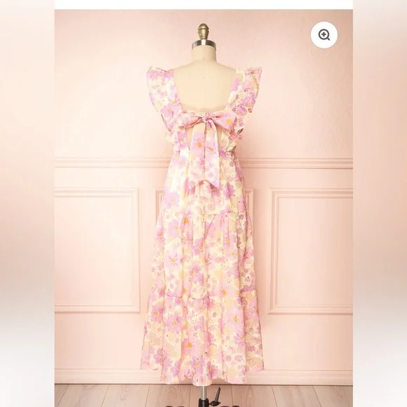 Multicolour Floral Ruffled Midi Dress - Picture 2 of 12